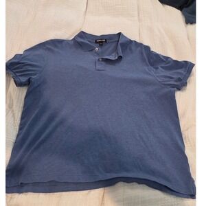 Kirkland Signature Men Blue Short Sleeve Polo Shirt Size L